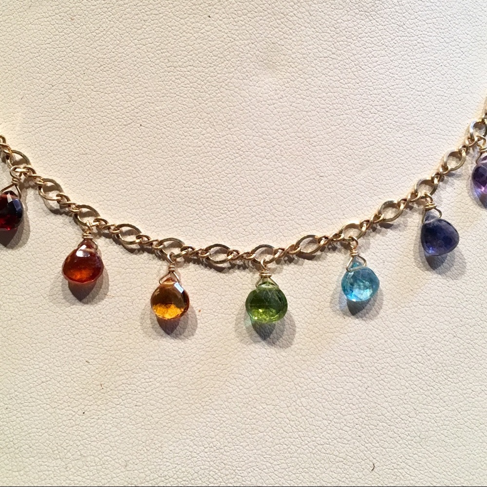 GLIMMERDREAM Chakra Necklace w/Semi-Precious Gems
